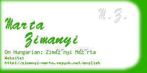 marta zimanyi business card